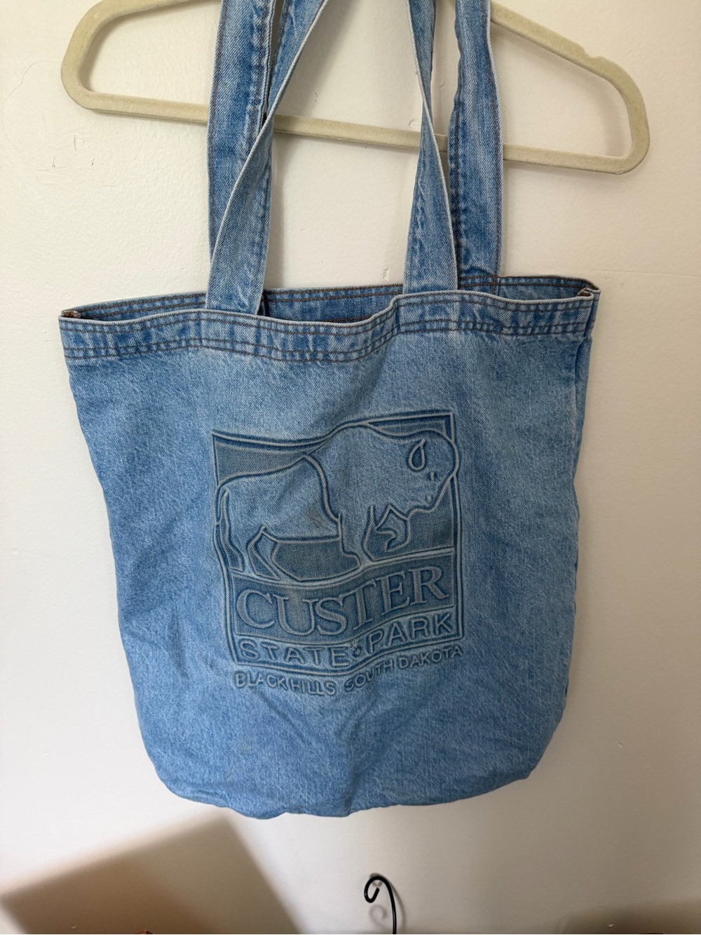Source Unknown Light Blue Denim Custer State Park Tote